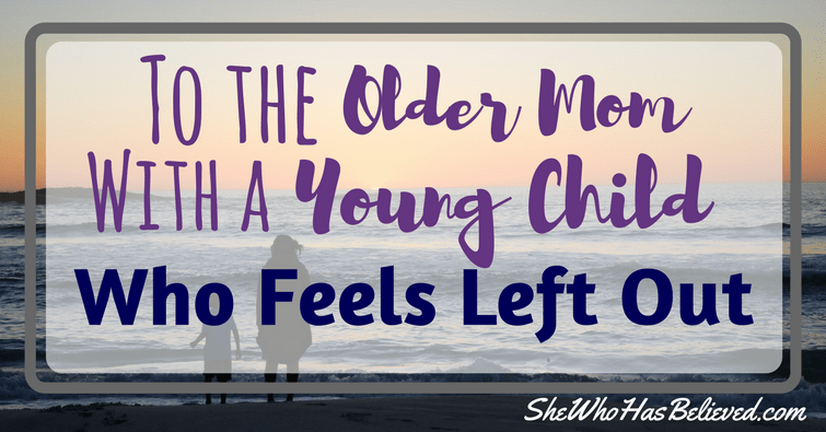 older mom of young child